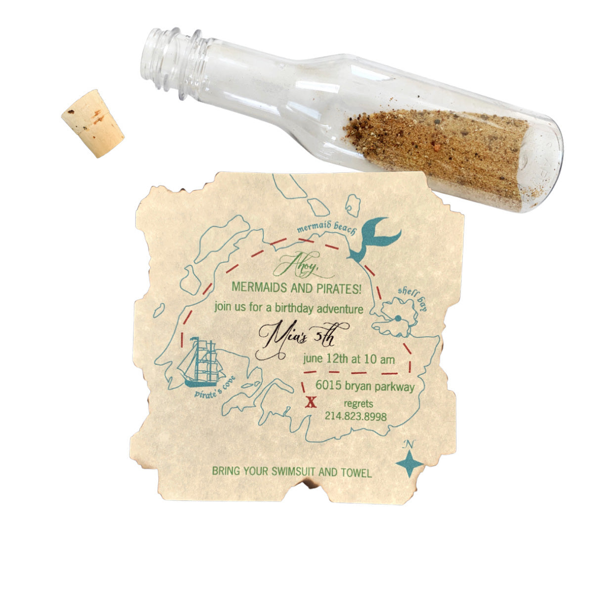 Message in a Bottle Invitations, Yozo Studio